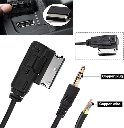 Miniatura 4 de OCR Cable auxiliar AMI MDI MMI de 6.6 pies, adaptador de interfaz de música de audio Jack de 0.138 in, cable MP3 auxiliar para Audi