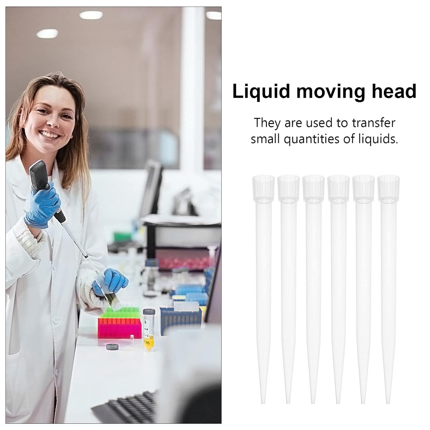 300pcs Pipette Tips Pipettor Tips Nozzle Laboratory School DIY Experiments