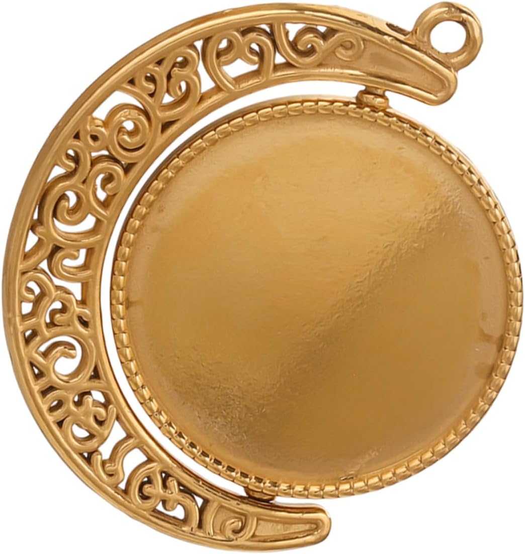 Double-Sided Round Bezel Trays Rotating Base for Jewelry Making DIY Pendants Moon Pendants for DIY Bezel Trays for Jewelry Photo Supplies
