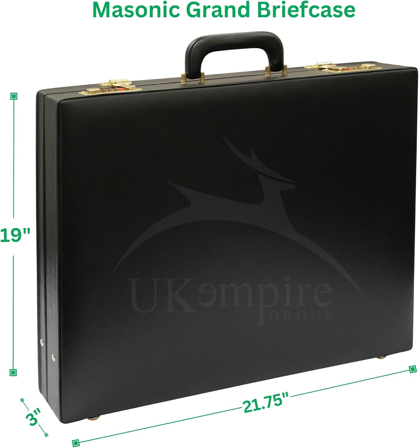 Premium Masonic Regalia Grand Apron Hard Case Briefcase, Black Leather – Freemason Bags & Cases