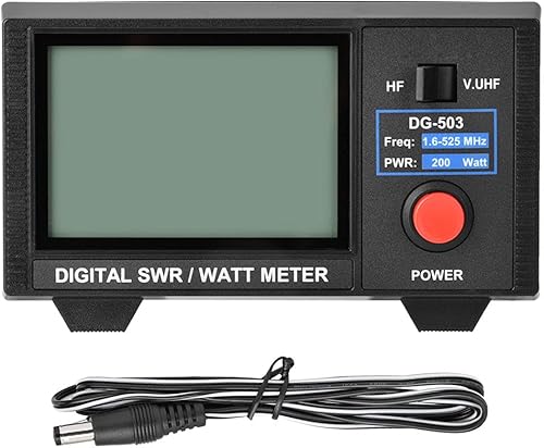 DG503 Digital LCD 3.5" SWR Medidor de vatios, Medidor digital SWRW, Pantalla de retroiluminación LCD, 1.6-60MHz125525MHz, Medidor SWR de radio