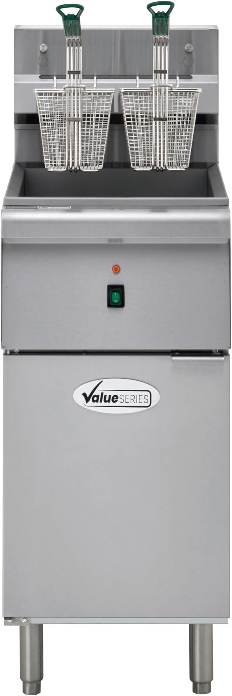 Value Series Commercial Electric Floor Fryer, 40lb. Stainless Steel Deep Fryer for Restaurants, 1 Phase, 208V