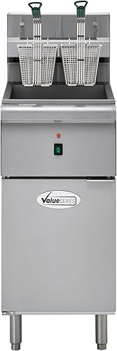 Value Series Freidora Comercial Eléctrica de Piso, Freidora Profunda de Acero Inoxidable de 18 kg para Restaurantes, 1 Fase, 240V