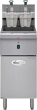 Value Series Commercial Electric Floor Fryer, 40lb. Stainless Steel Deep Fryer for Restaurants, 2 Fryer Baskets, 3 Phase, 240V