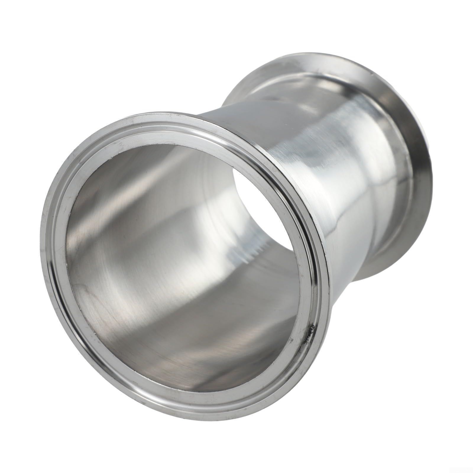 Reductor tri abrazadera 3" a 3.5" en acero 304 para tuberías sanitarias de bebidas