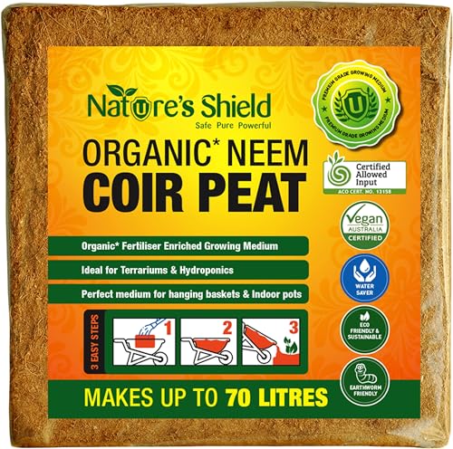 Nature's Shield Organic Neem Coir Peat Brick 70 Liter