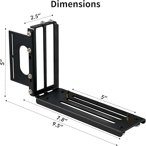Miniatura 2 de Kit de soporte de montaje vertical para GPU, 3 ranuras para tarjeta gráfica PCIE 5.0, soporte para eGPU, estación de acoplamiento para GPU externa