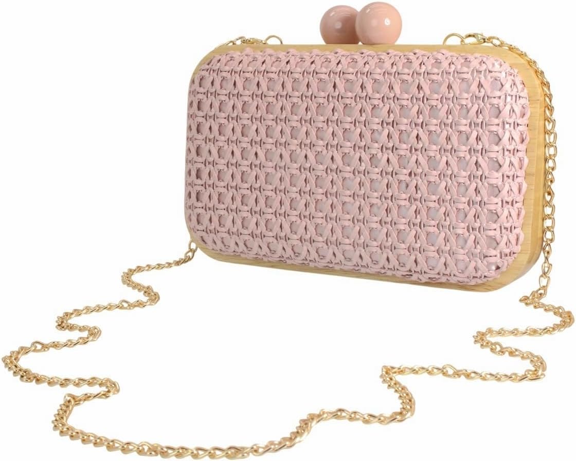 Women Straw Clutch Purse Handwoven Summer Evening Bag Beach Straw Handbag Wedding Party Clutch Bag Wicker Purse - Image 3