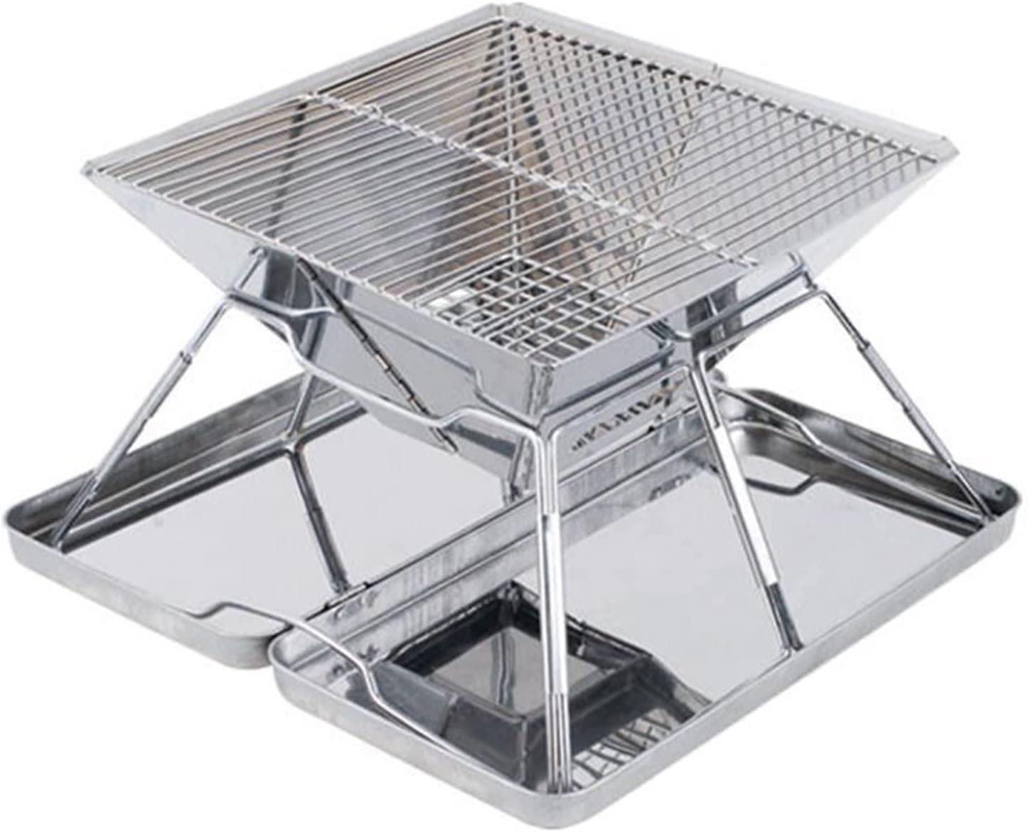 Barbecue portable avec support pliable pour cuisson au charbon en extérieur