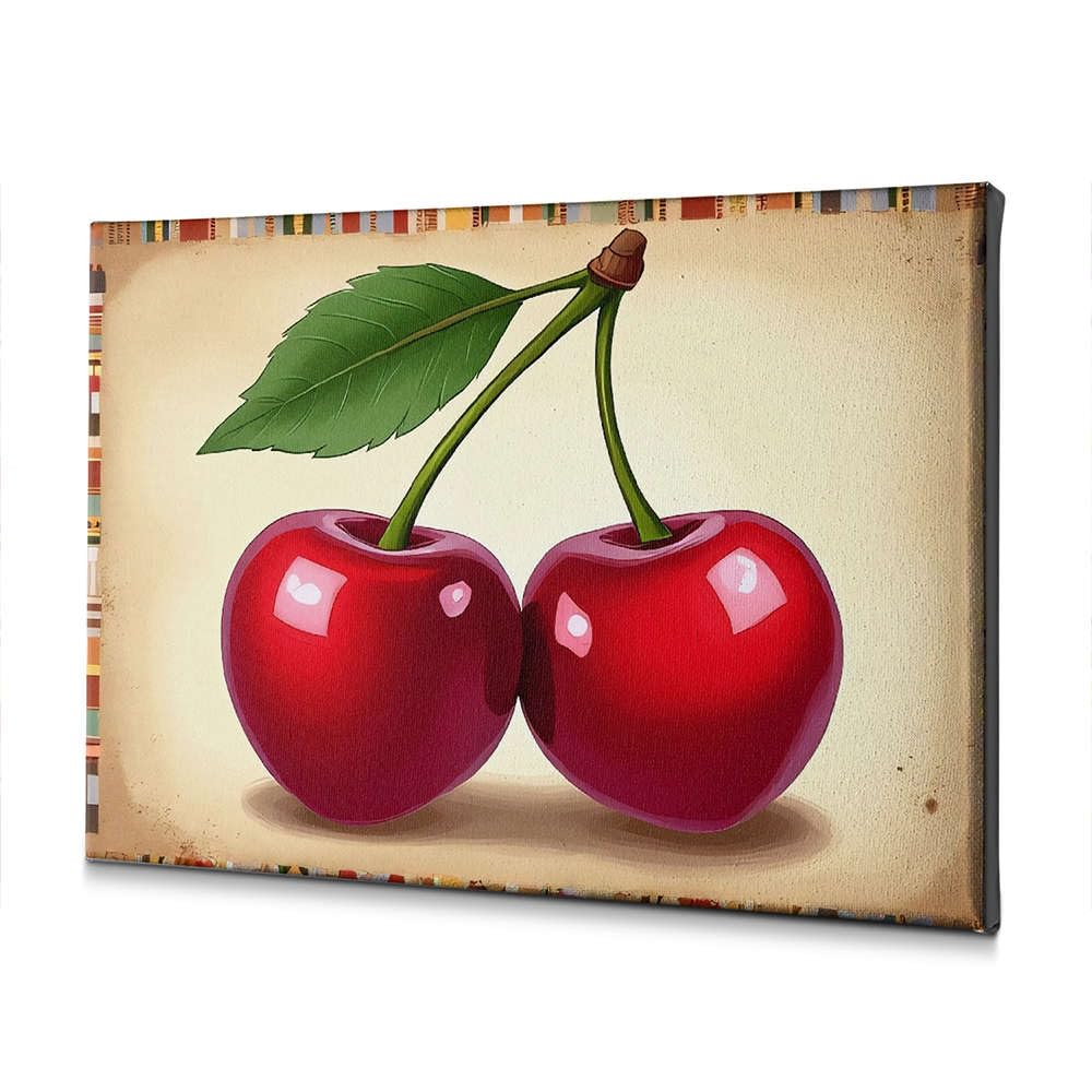 Toile cerises rouges 40x60 pour raviver un mur blanc