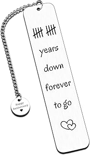 10 Year Anniversary Tin Gifts for Him Her, 10th Anniversary Tin Gifts for Couple, Bookmark Gift for 10th Anniversary, 10 Years Wedding Decoration for Him Her, Aluminum Gift Ideas