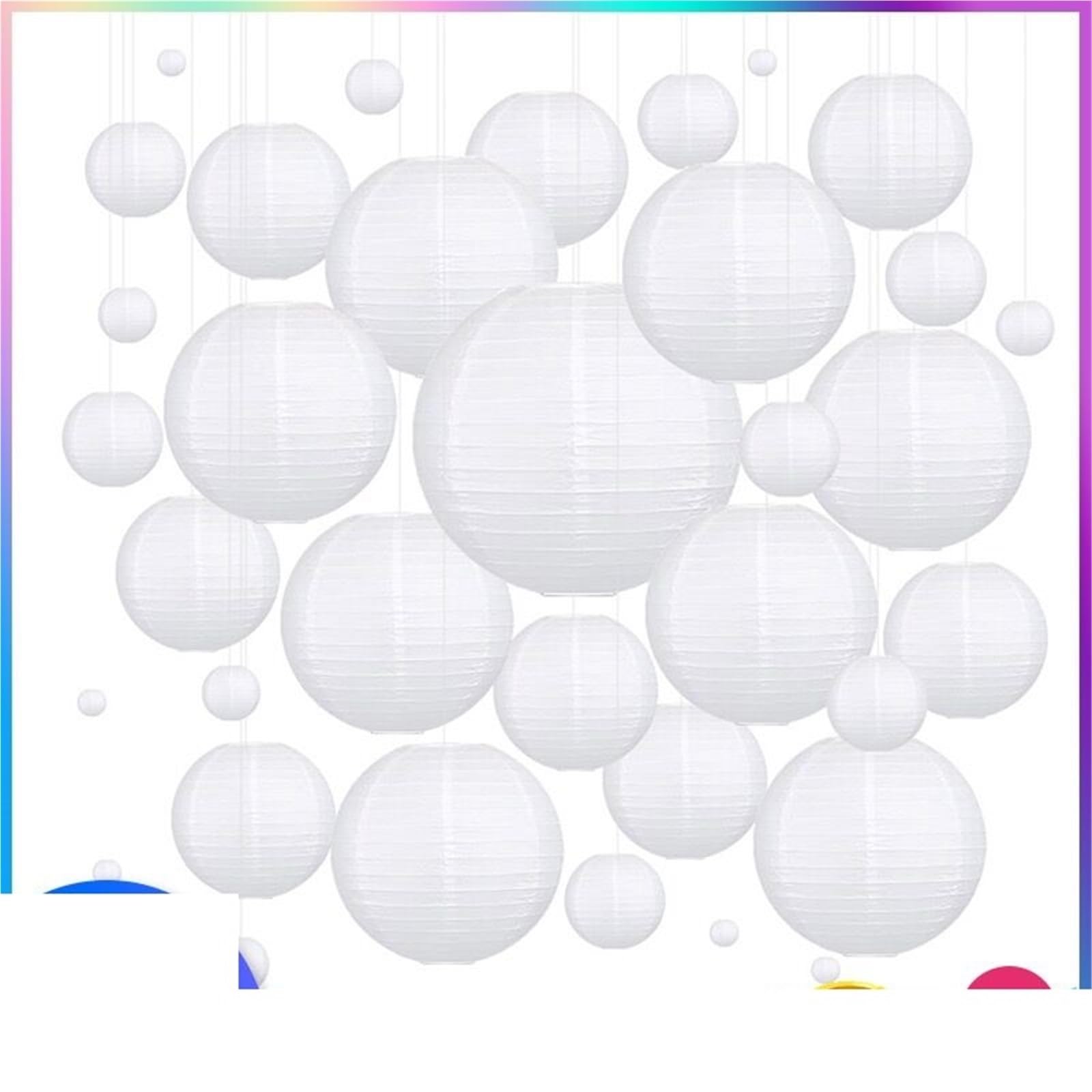 20/30/50/60 piezas variadas de 4-12'', elegantes faroles papel chinos blancos for bodas, pantallas colgantes for fiestas Para DecoracióN En Fiestas O Bodas(60PCS)