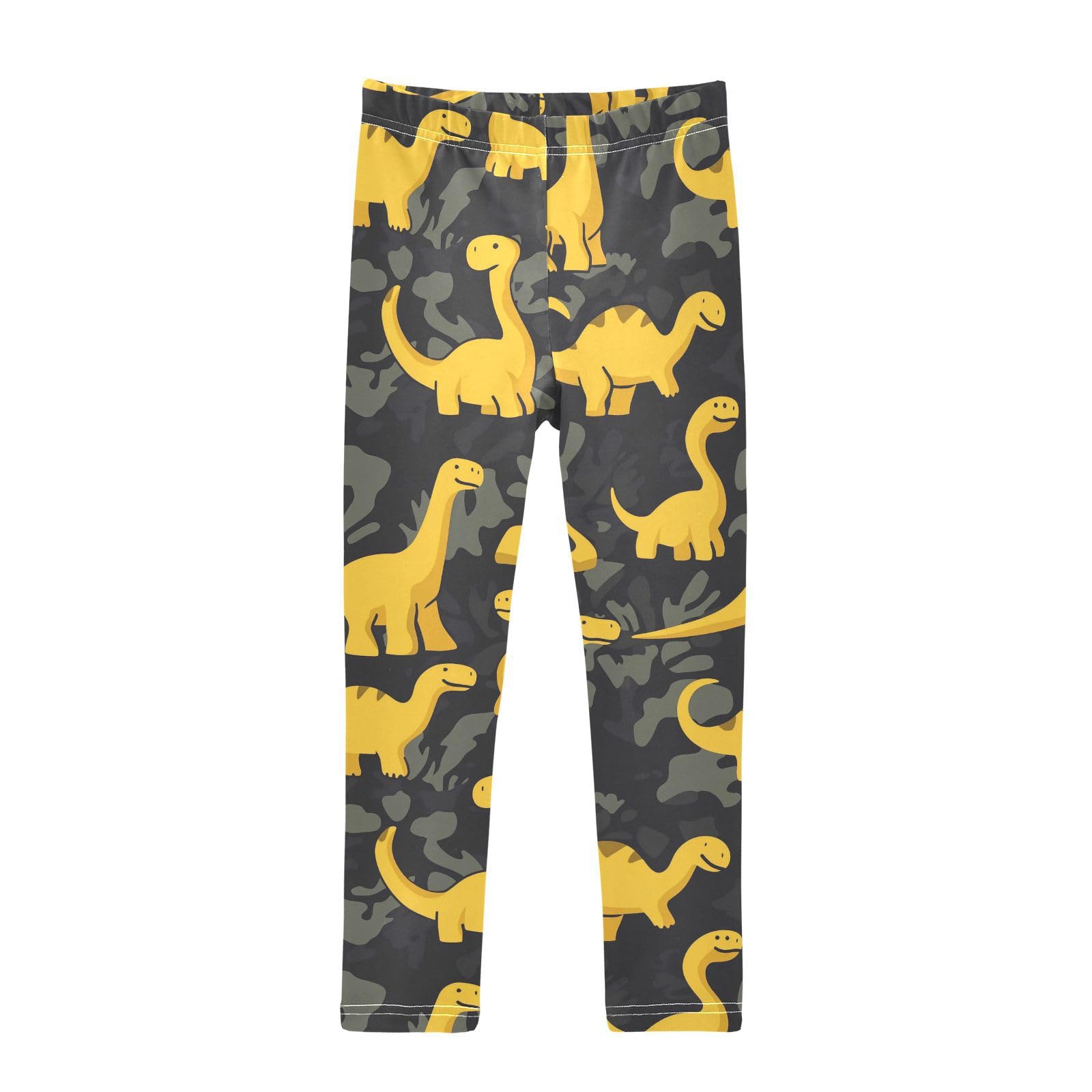 Wusikd Dinosaurs Girls' Leggings Toddler Doodles Dark Kids Yoga Pants Dance Active Tights 9-10T Multi