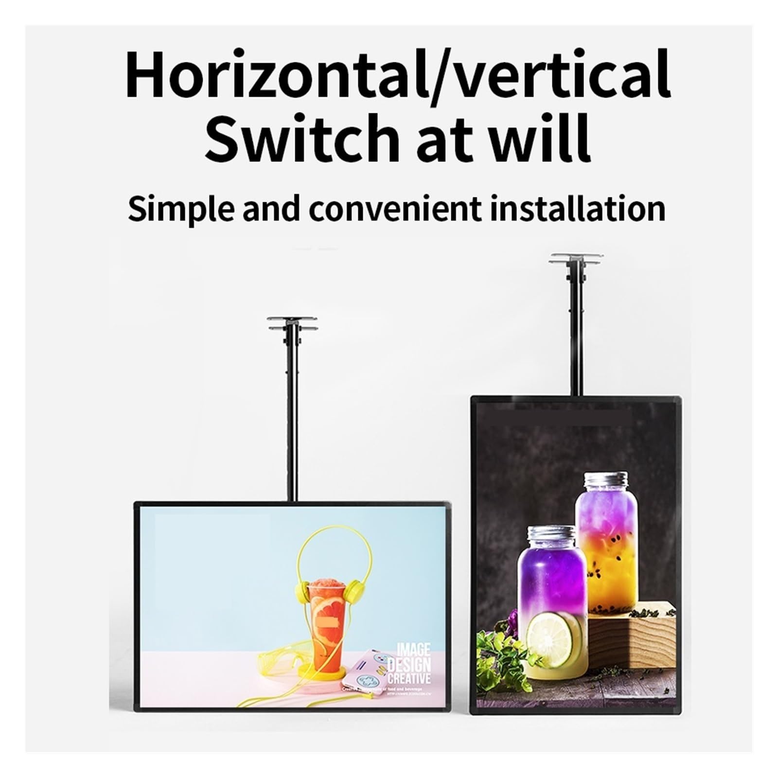 Caisson Lumineux Led Avec Affichage Rétroéclairé, Panneau De Menu Pour Restaurant, Café Ou Magasin, Fixation Murale, Design Moderne Et Élégant, Format Horizontal 100 X 50,Horizontal-100*50cm