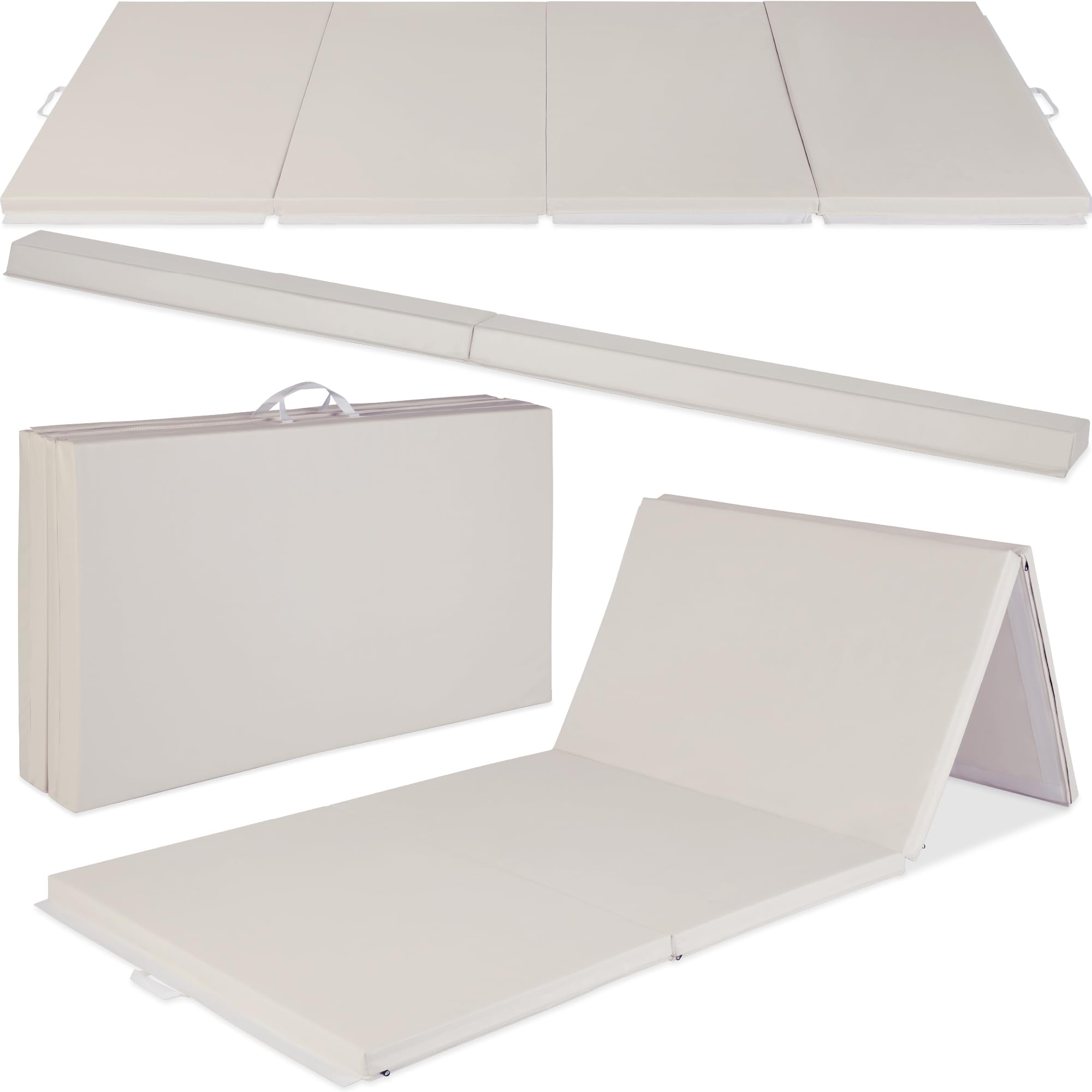 Best Choice Products 10ftx4ftx2in Folding Gym Mat 4-Panel Exercise Gymnastics Aerobics Workout Fitness Floor Mats w/Carrying Handles