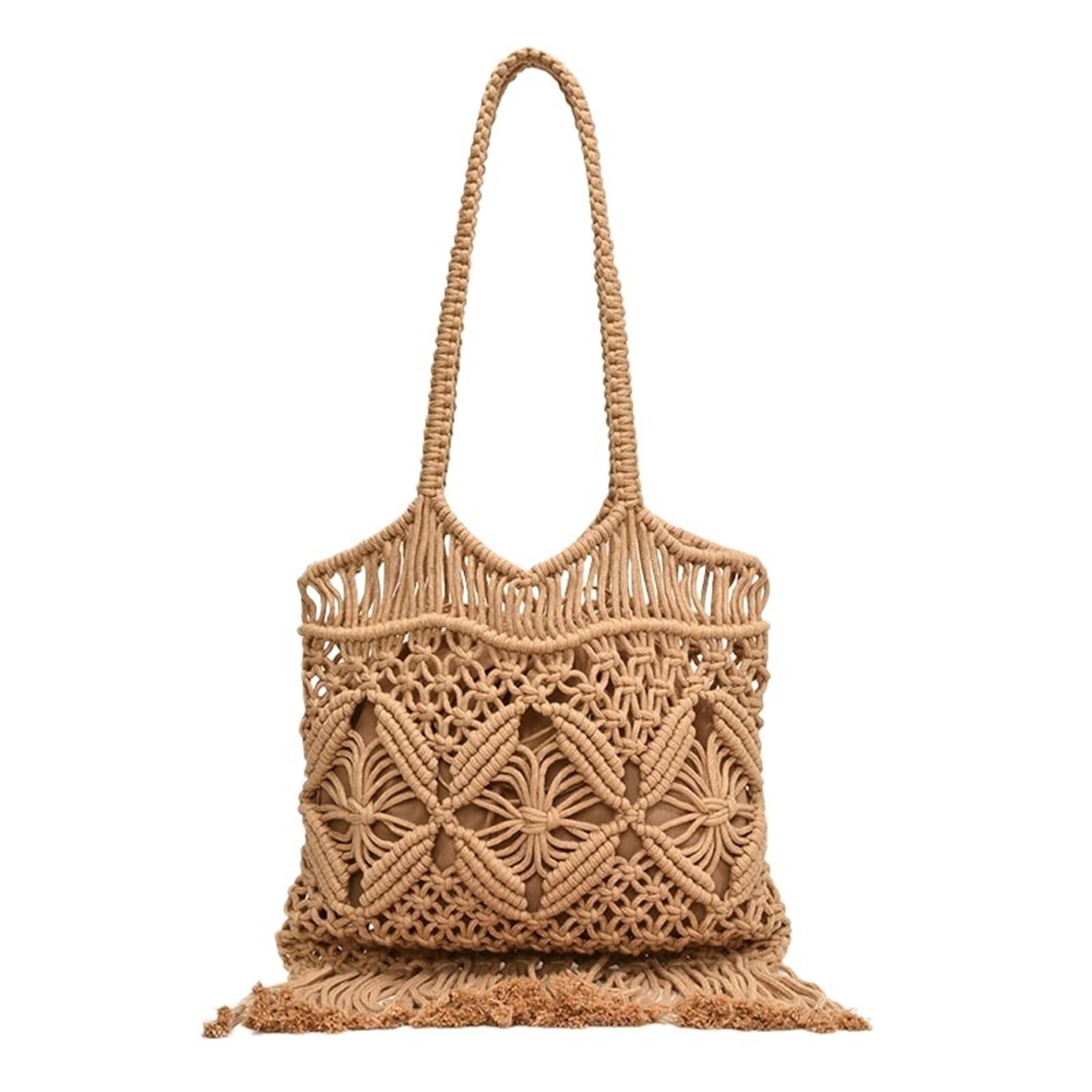 Borsa a tracolla singola francese intrecciata da spiaggia dal design scavato vacanza a Nuova borsa con frange donna Per Tutti I Giorni