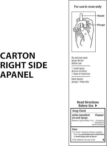 Miniatura 2 de Naloxone HCl Spray nasal 4 mg, tratamiento de emergencia de sobredosis de opioides, 2 aerosoles nasales de dosis única