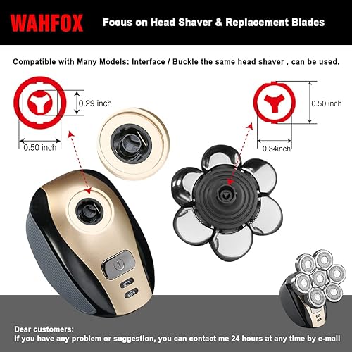 Miniatura 33 de WAHFOX Cable de carga para afeitadora de cabeza para el aseo libre Freebird Skull Shaver cabeza afeitadora, cable de cargador WAHFOX para muchas