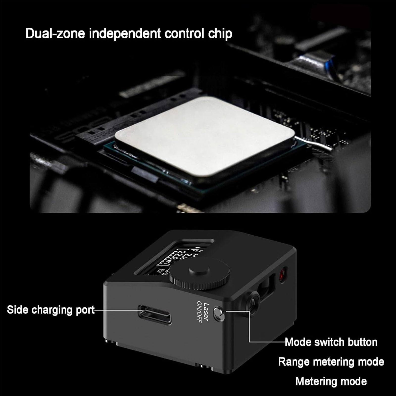 Fotómetro para Fotografía, Fotómetro para Cámara, Distanciómetro De Luz para Cámara De Reflexión, con Fijación De Zapata Fría/Caliente, Alcance Ultra Amplio De 0,1 a 50 M, para Cámaras Clásicas