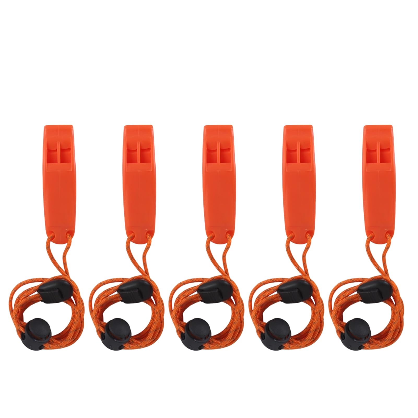 5 PCS Emergency Whistle, Safety Whistle Waterproof Pealess with Lanyard Loud Dual Tone Signal Whistle for Hiking Camping Swimming Marine Survival Outdoor Sports Dog Training Visible Orange Lightweight