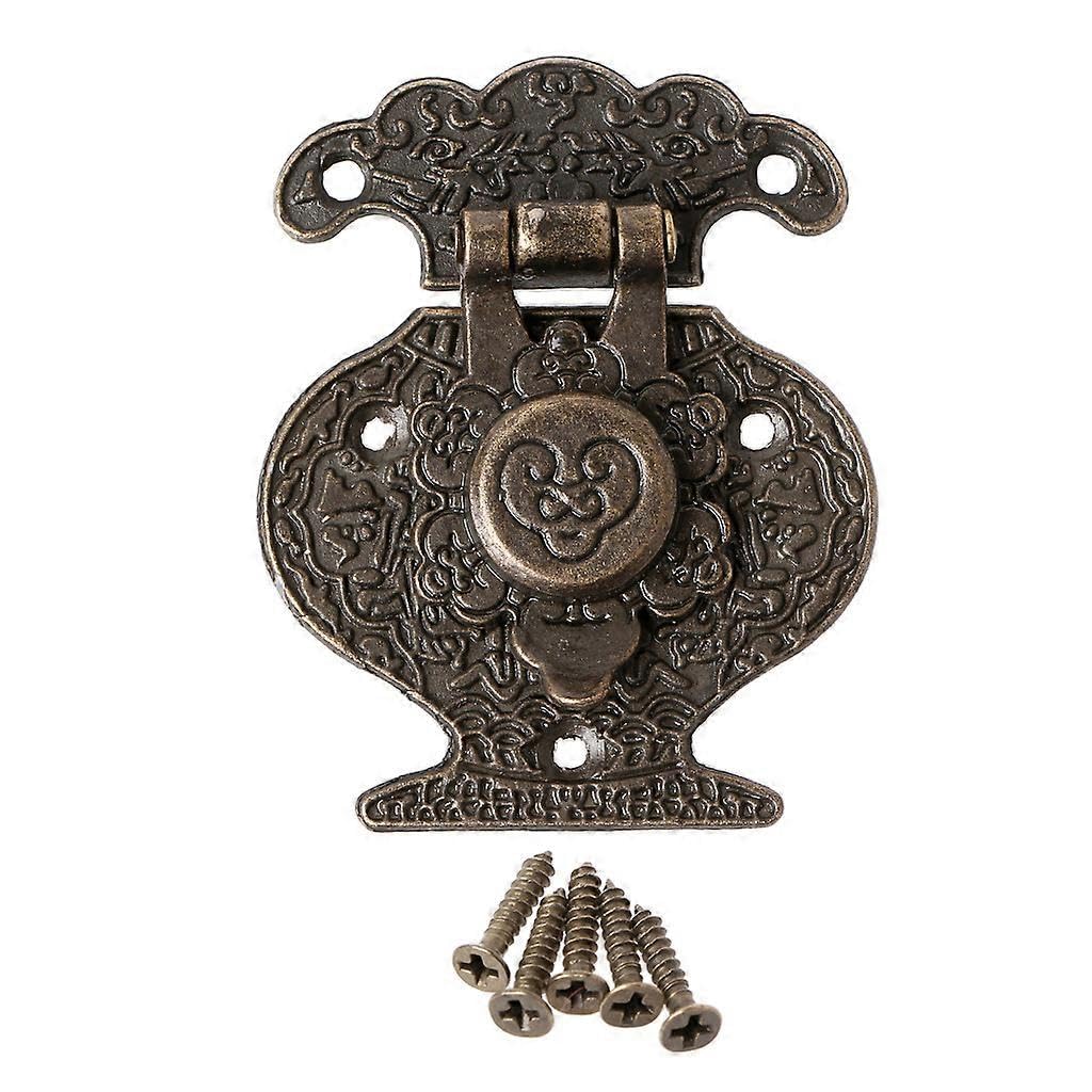 Antique Bronze Hasp Latch Jewelry Wooden Box Mini Cabinet Buckle Lock Decorative