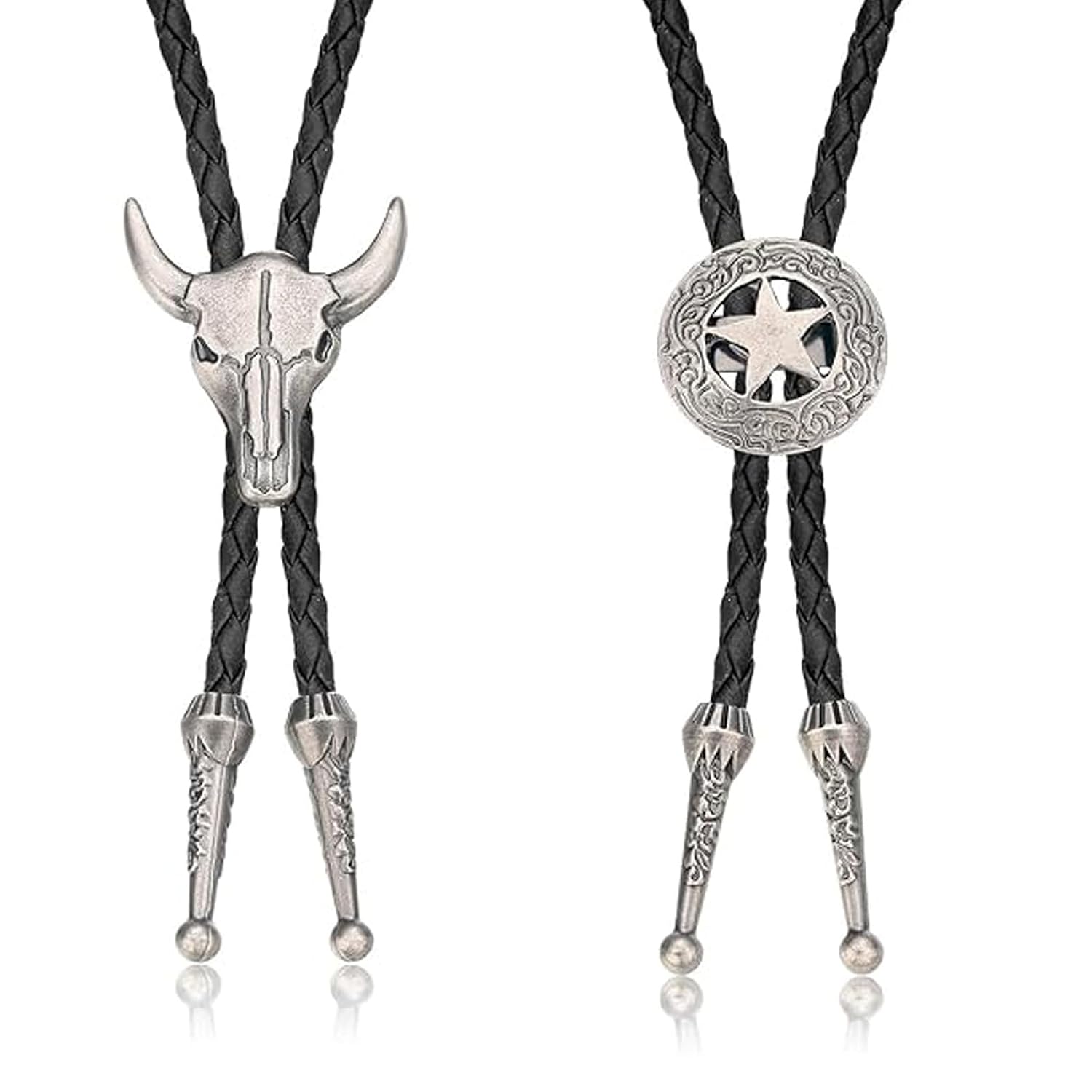 GZRC-YDDK 2pc Bolo Tie, Accessories for Man, Western Fashion Necklace for Men, Retro Style Two Piece Set, Antique Silver F... - Review, Price and Buying Guide