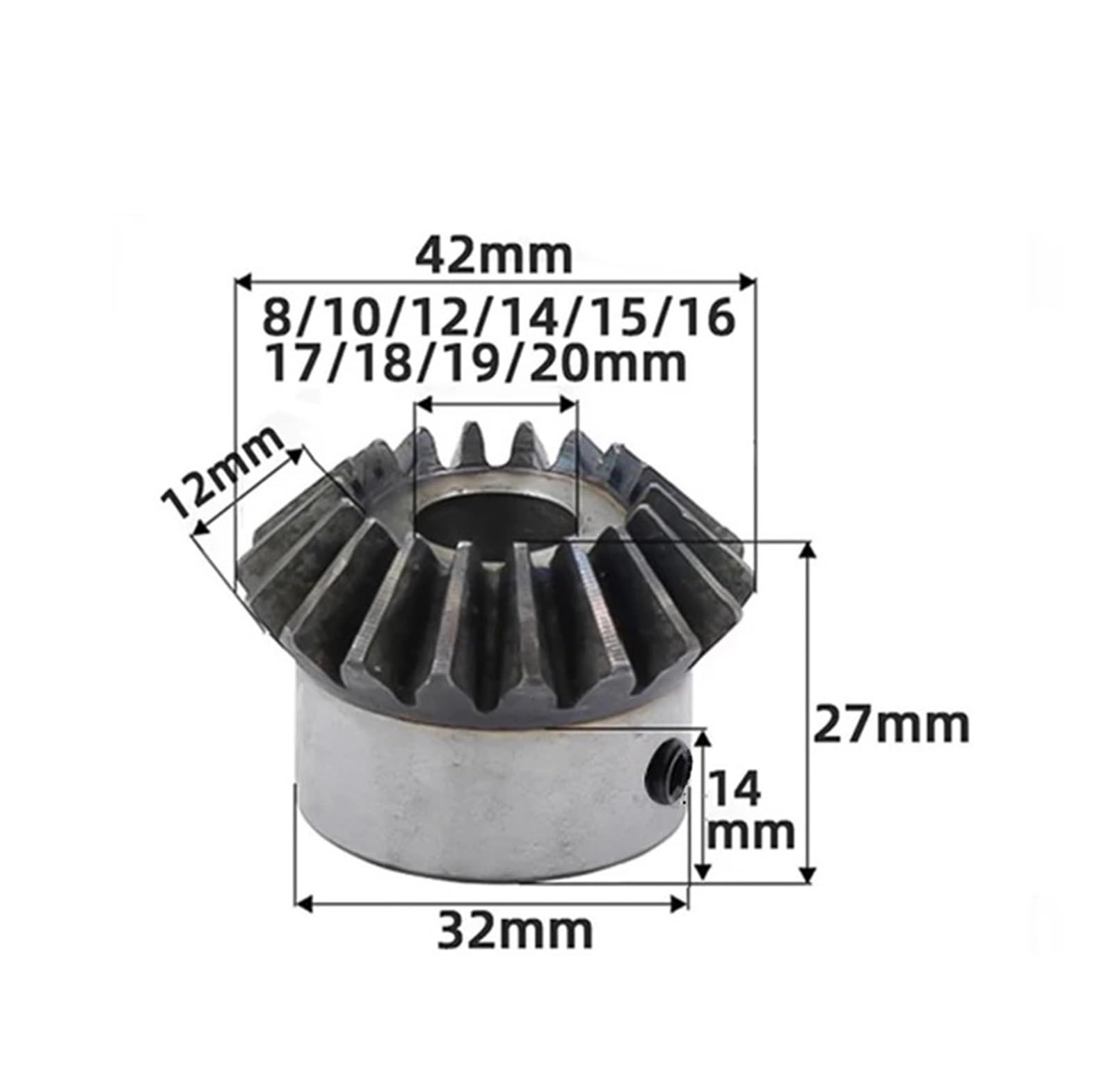 Bevel Gear Pinion Hardware Mechanical 1pcs 2M20T Bore 8/10/12/14/15/16/17/18/19/20MM Bevel Gears 2 Module 20 Teeth 90 Degree Drive Commutation(19mm)