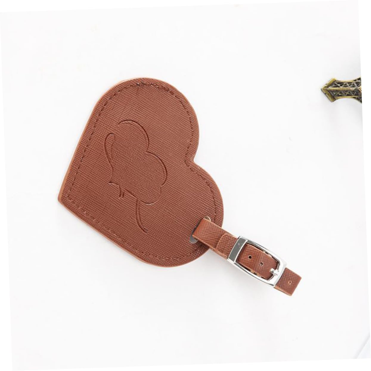 COLLBATH Leather Love Heart Luggage Tag Labels Leather Luggage Tag Leather Baggage Tag Suitcase Tag Name Tag