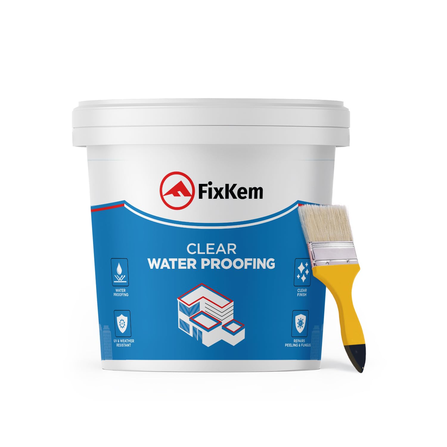 Clear Waterproofing 1L Transparent Glue for Roof Leakage Crack Seal Agent Roof Water Leakage Solution Water Proof Glue Waterproofing for Wall, Tile and Pipes with brush