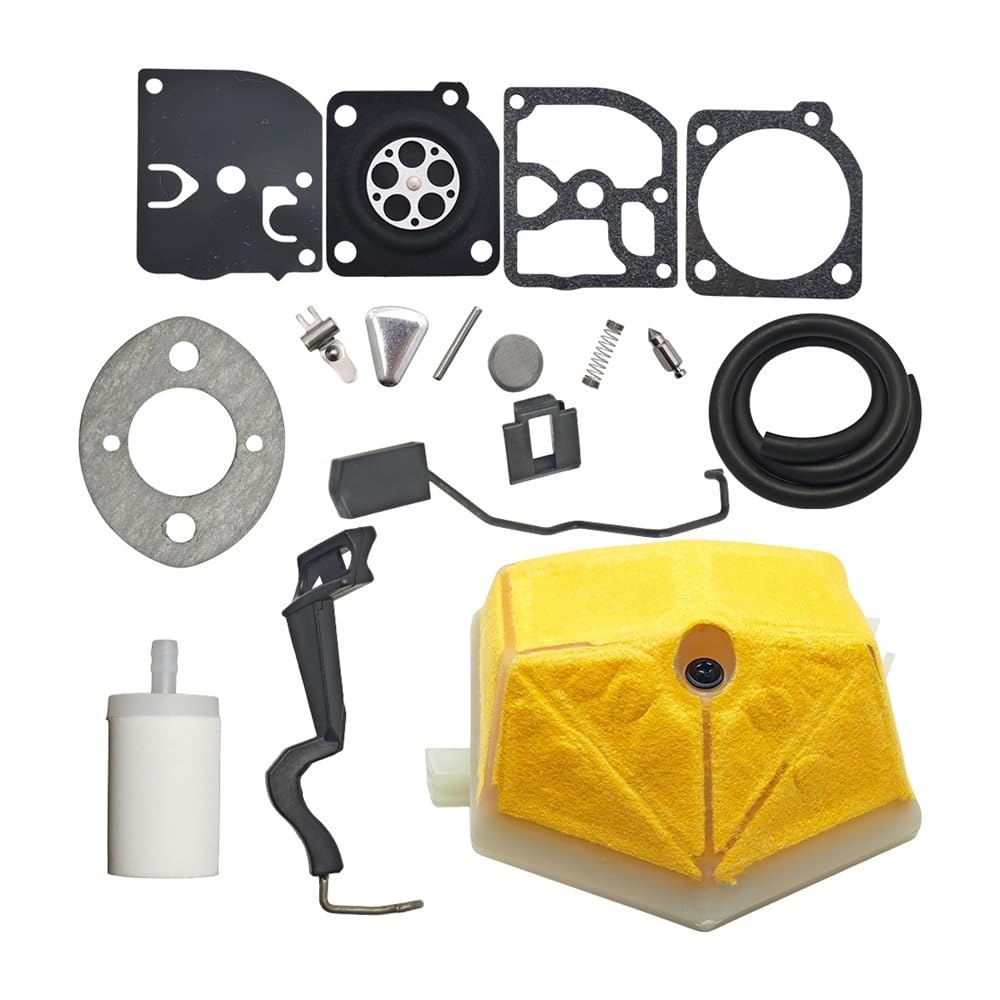Kit carburateur pour tronçonneuse 51 55 avec filtre à air et levier de starter starter