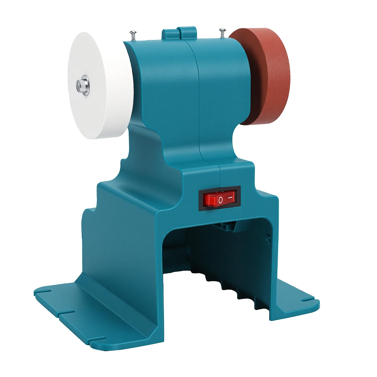 Eujgoov Amoladora de Banco Inalámbrica con 2 Ruedas, Cubiertas Protectoras Metálicas para Afilar, Pulir y Esmerilar, Compatible con Baterías BL1830B, BL1840B, BL1850B, BL1860B