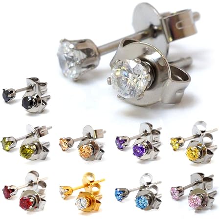 Amazon Spi0055 10set ブランド名 2pieces ステンレスピアス レディース ジルコニア 10ペアセット 両耳分用 10色 ボディピアス 通販