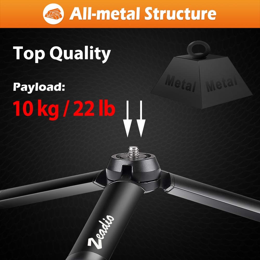 Zeadio Metal Mini Tripod with Tripod Smartphone Mount, Fits for Smooth 4, Osmo Mobile, Vimble 2, Gimbal Handle Grip Stabilizer, iPhone and All Android Smartphones : Electronics