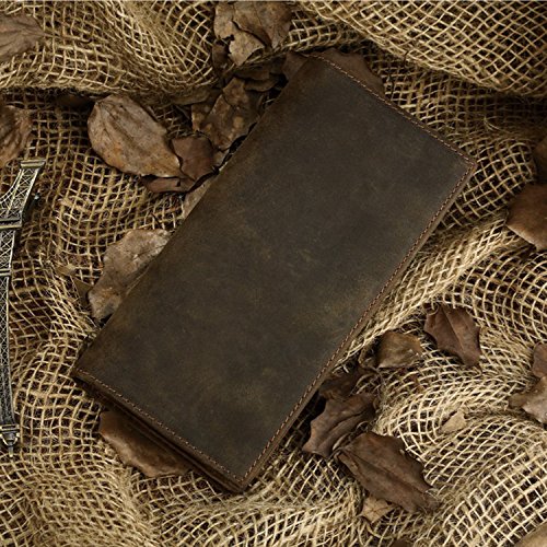 Itslife Men's Rfid Vintage Look Genuine Leather Long Bifold Wallet Checkbook Wallets For Men #TOP6