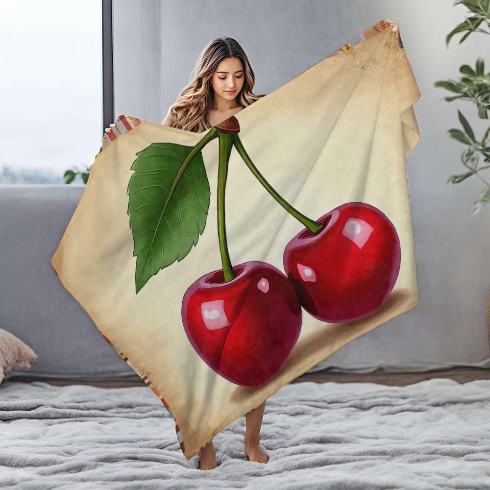 Couverture de Pâques flanelle haut de gamme motif cerises
