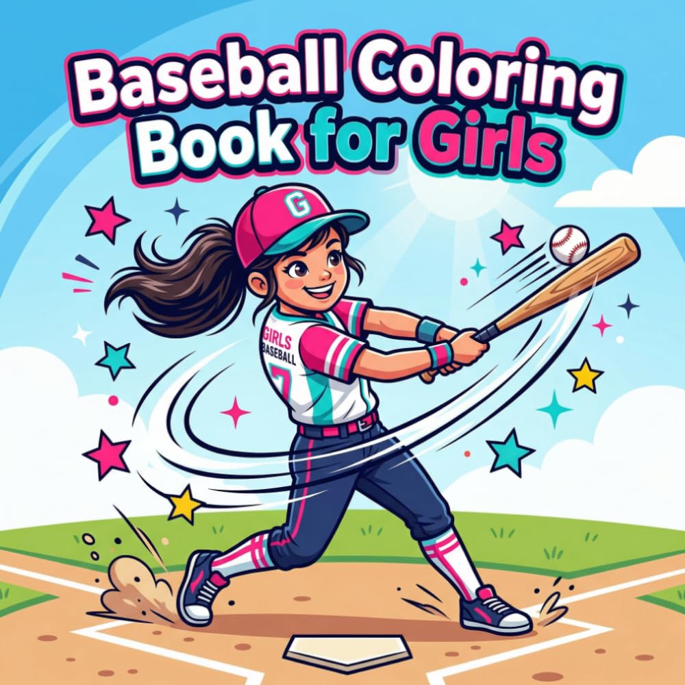 Baseball Coloring Book for Girls: Cute and Fun Pages for Young Baseball Fans