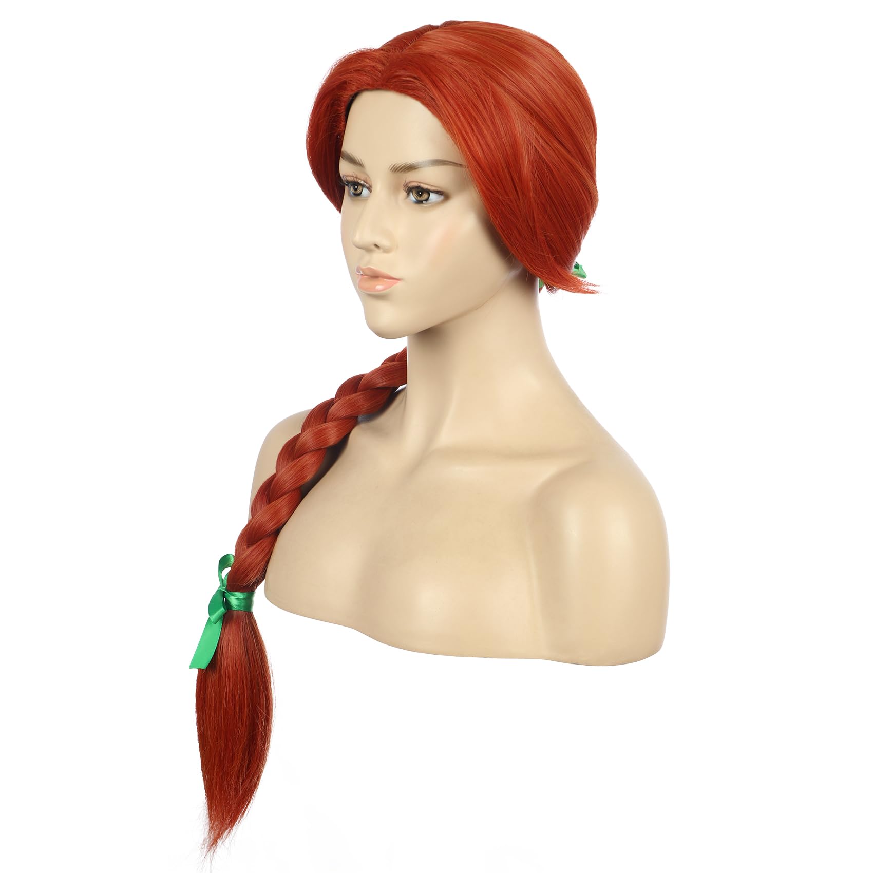 VGbeaty Women Long Reddish Brown Braided Wig Princess Anime Cosplay Funny Wig Heat Resistant Synthetic Fiber Soft Durable Adjustable Size Breathable Cap for Halloween Costume Fancy Party - Image 2