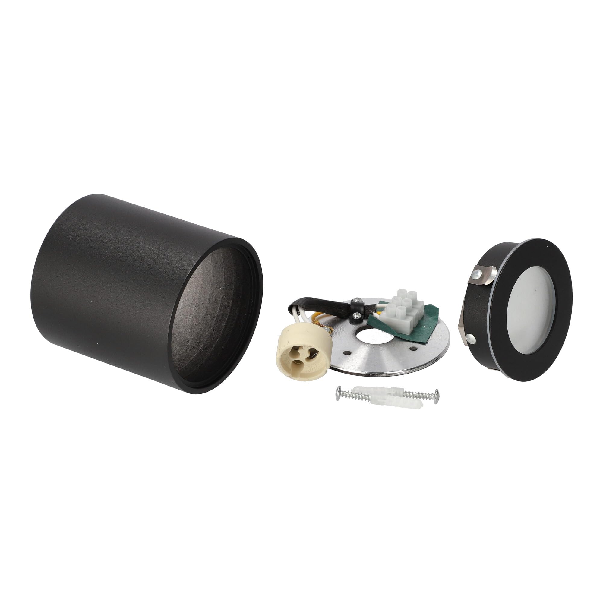 EDO Faretto Soffitto GU10 Negro - Foco de Techo KLARS Ø80×84 mm Redondo - Plafón de Superficie Hermético IP44 de Aluminio – Lámpara de Techo – Downlight para Baño – Spot sin Bombilla GU10