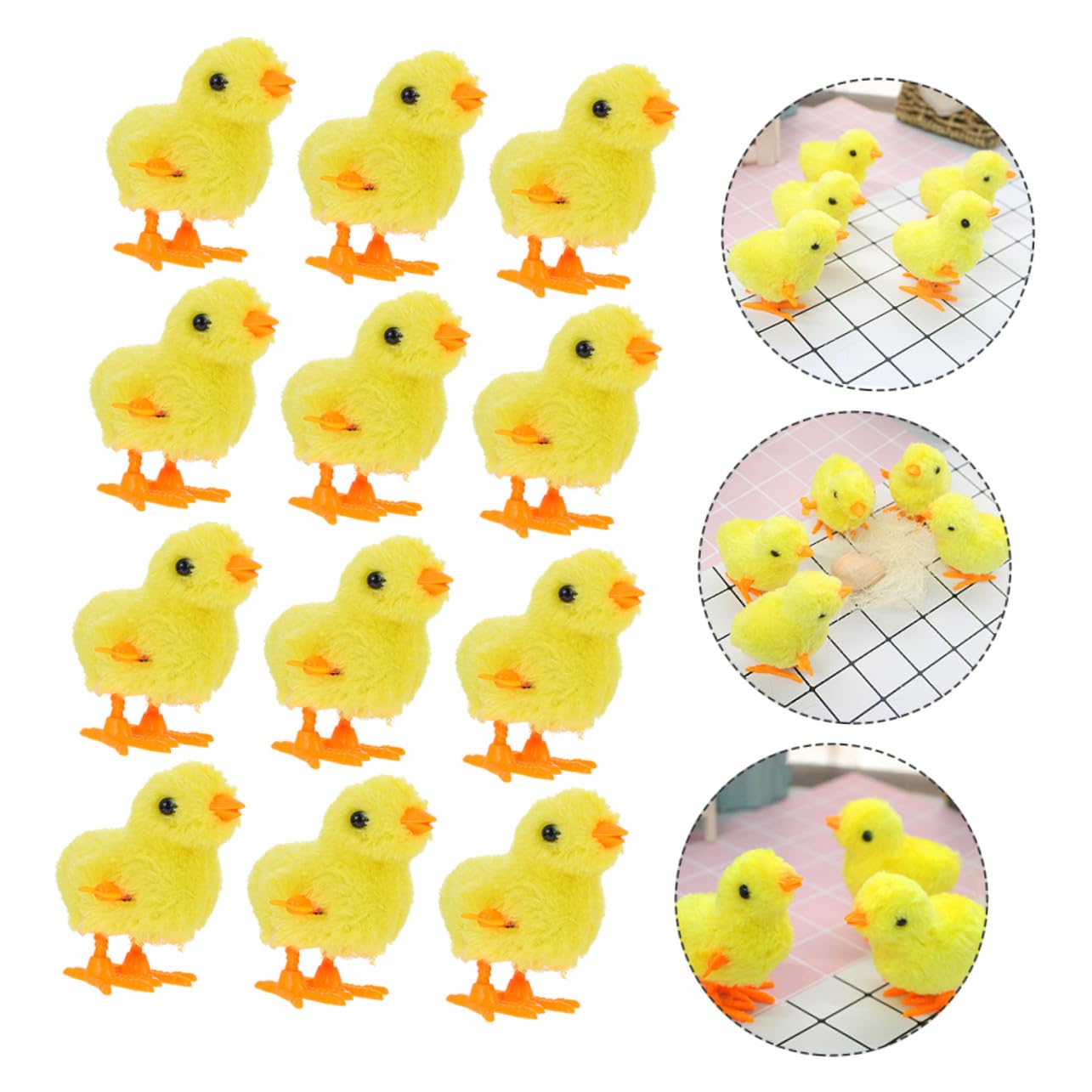 12piezas Juguetes de Cuerda Pollito de Cuerda Juguete para Bebés Mecanismo de Relojería de Pollo de Divertido