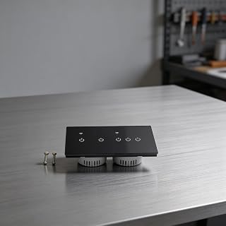 för Smart WiFi Touch väggomkopplare för Tuya för Alexa | Härdad glaspanel, touch-kontrollfunktion, fjärrkontroll appkontroll, enkel väggmonterad installation
