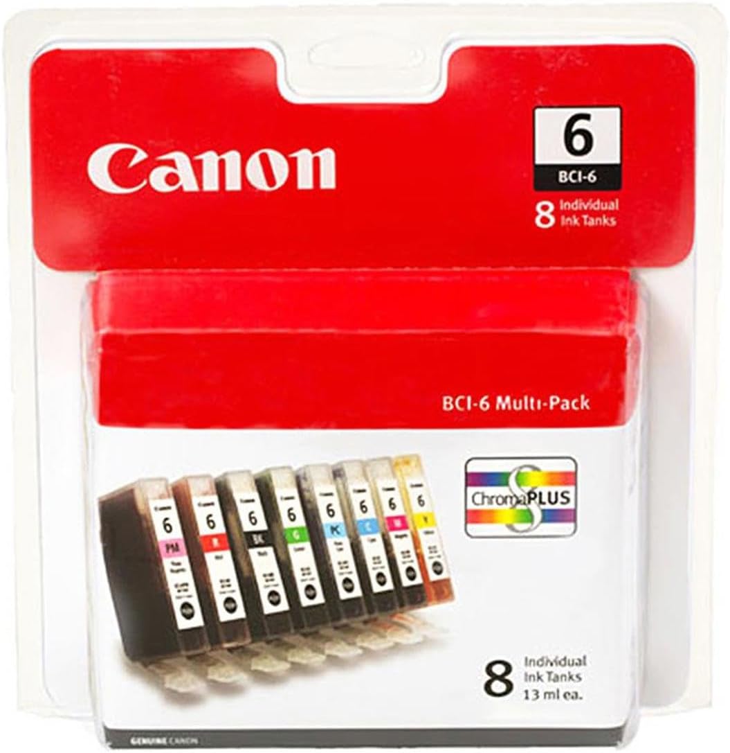 Canon BCI-6 Genuine Eight Color Multi Pack, Compatible with iP8500, and i9900 Printers