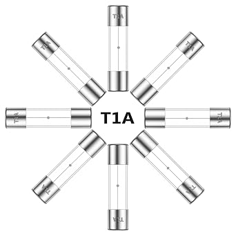 6x30MM 1A 250V Slow Blow Glass Fuses 1 Amp 250 Volt 0.24 x 1.18 Inch Slow-Acting Time-delay Fuse T1AL250V Tube Fusibile Pack of 20Pcs