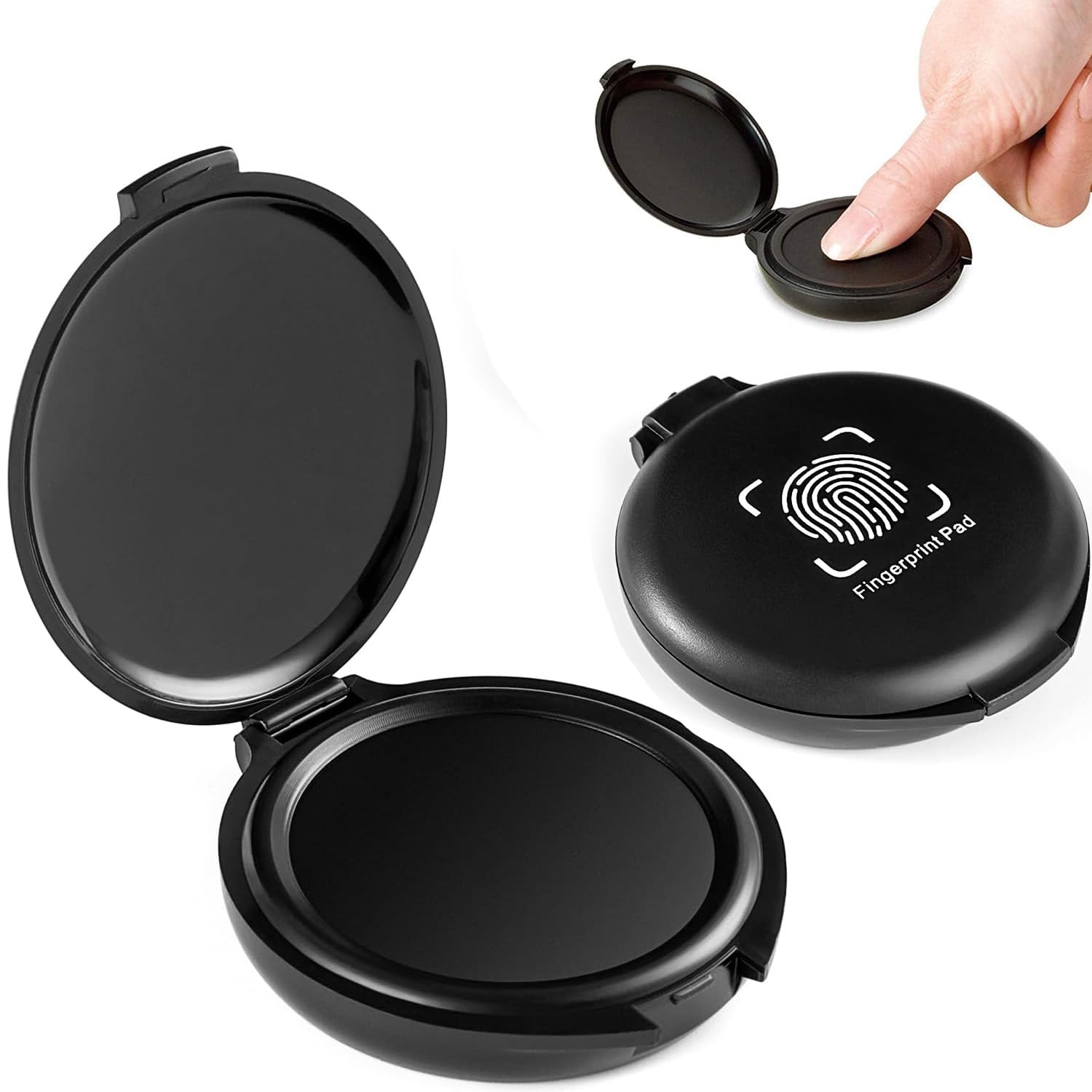 Fingerprint Ink Pad, Ink Pad, Fingerprint Kit, Fingerprint Stamp Pad for Office, Bank, Security, Law Enforcement, Easy to Use, Black Ink, Non-Toxic