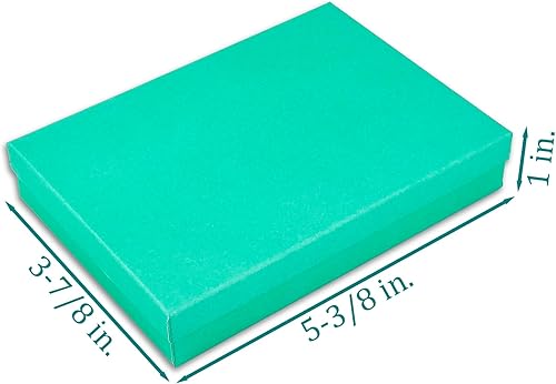 Miniatura 25 de TheDisplayGuys - Paquete de 25 cajas de regalo de cartón kraft #53 con relleno y tapa de algodón, lavanda clara, (5.4 x 3.9 x 1.0 pulgadas)