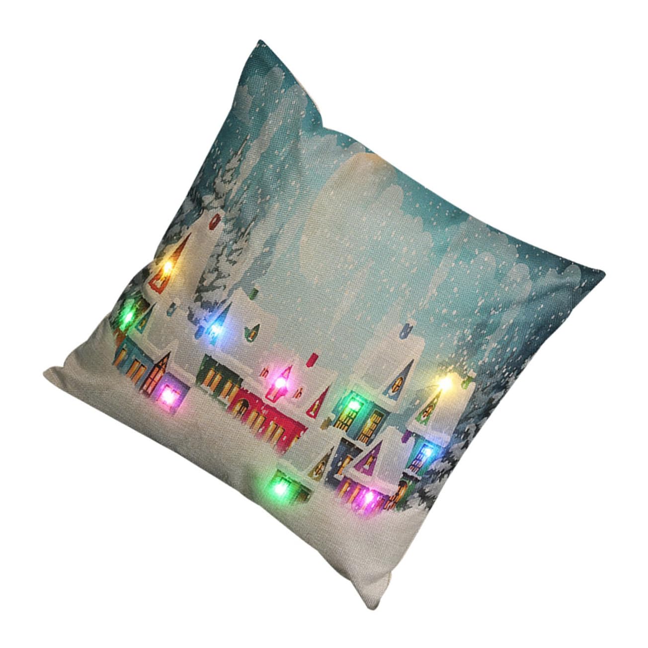 Housses de coussin de Noël à LED Zerodeko en lin robuste et durable