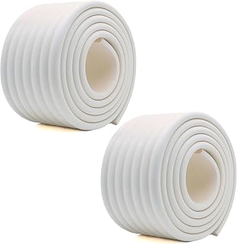 M2cbridge Multifunctional Furniture Edge Wall Corner Guard Desk Edge Cushion Bumper DIY Rice White 6.5ft x 2