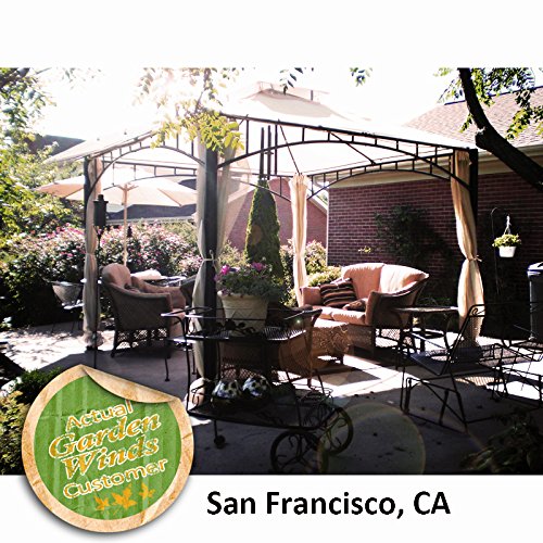 Garden Winds Replacement Canopy Top Cover For Summer Veranda Gazebo - Riplock 350 - Nutmeg #TOP4