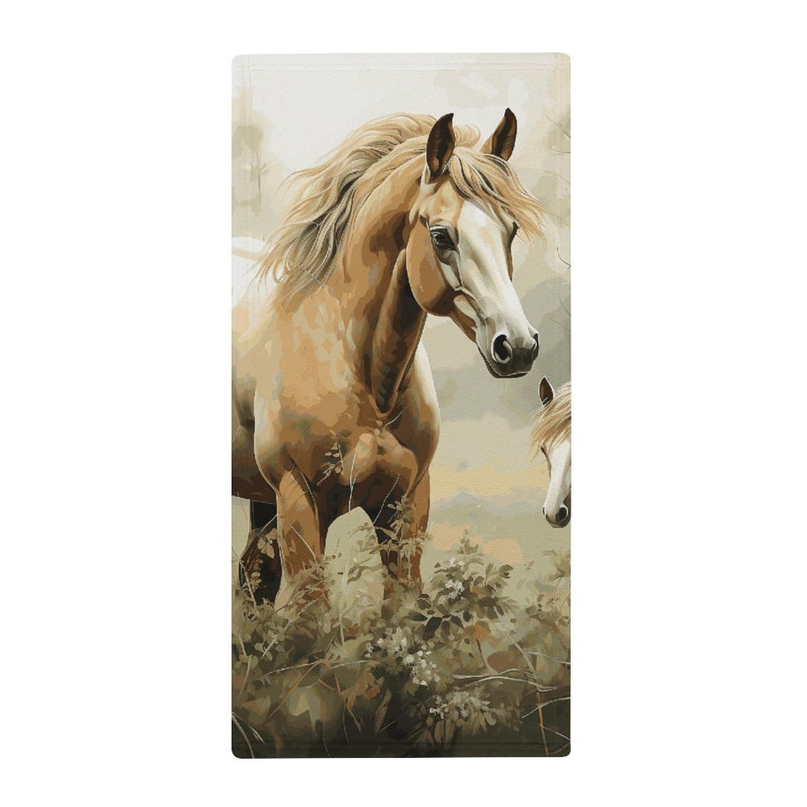 Serviette de bain sport imprimé chevaux pour vos séances de yoga et moments spa