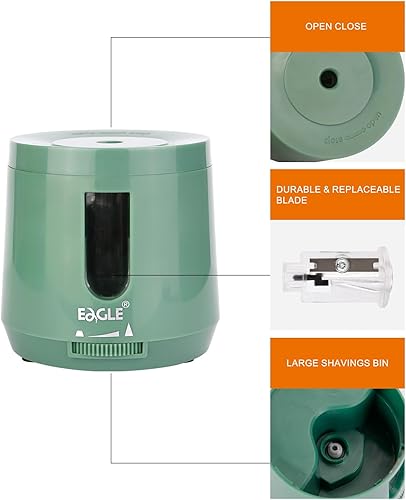 Miniatura 3 de Eagle Sacapuntas con bateríaUSB, sacapuntas eléctrico con alta capacidad, función de parada automática, puntos de lápiz ajustables, perfecto para