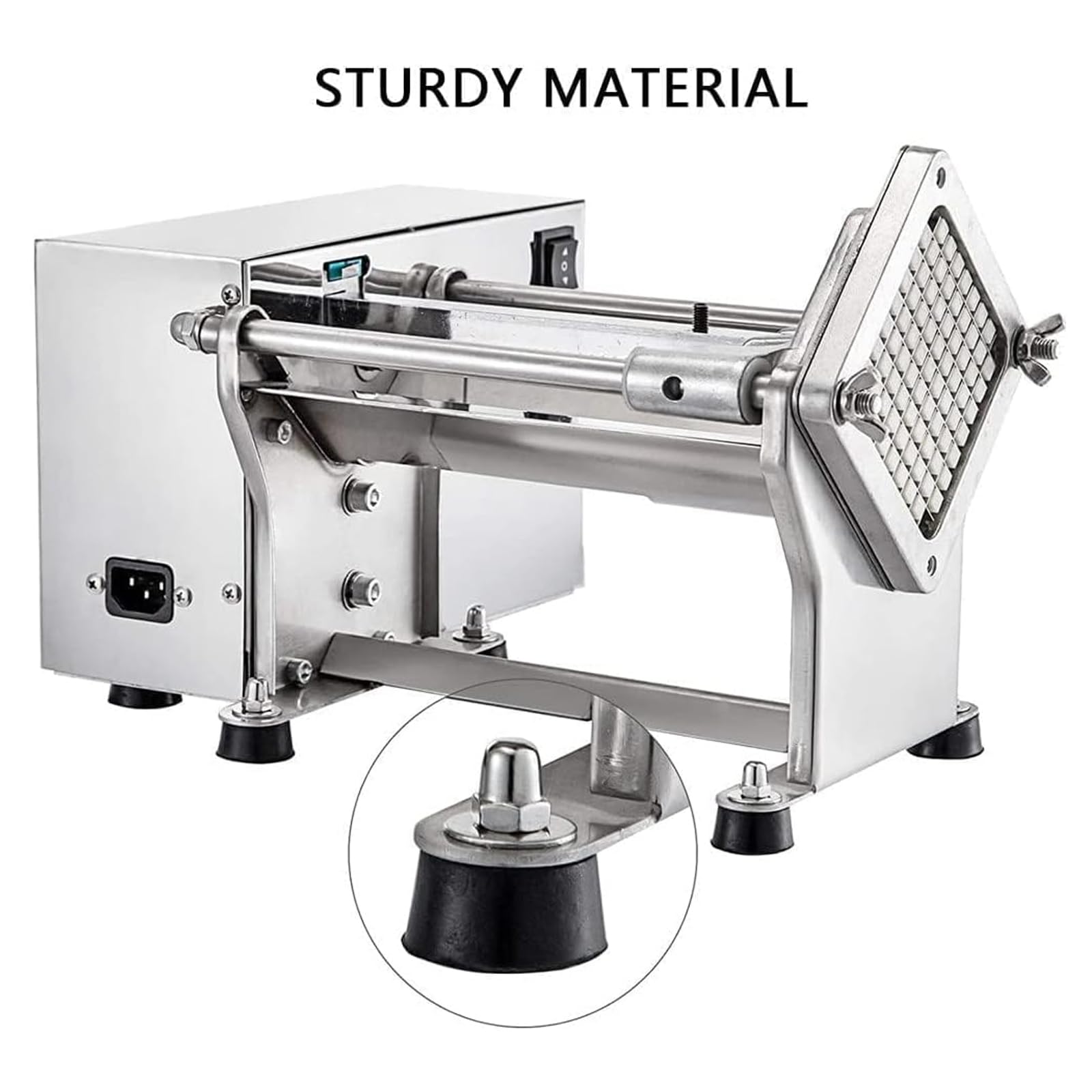 Coupe-frites Professionnel, Machine À Frites Électrique En Acier Inoxydable Avec Lames De 6 Mm/9 Mm/13 Mm Pour Pommes De Terre, Carottes, Concombres